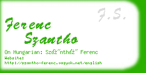 ferenc szantho business card